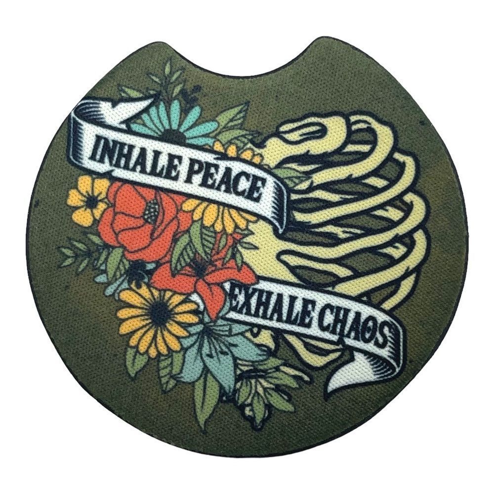 Inhale Peace Exhale Chaos Car Coaster 2 Pack - Picture 6 of 12